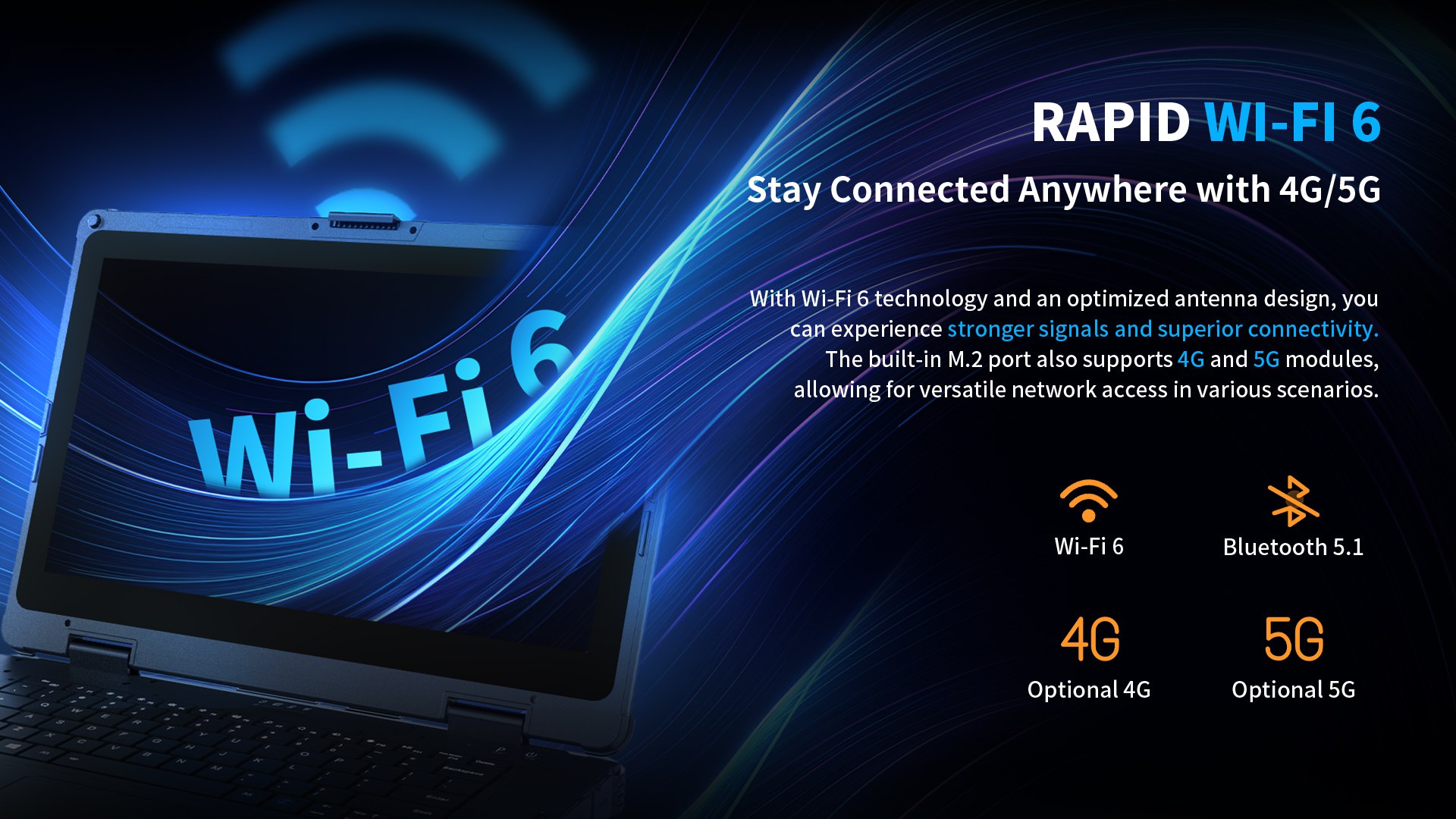 wi-fi 5 bluetooth 5.1 rugged notebook
